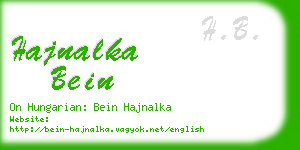 hajnalka bein business card